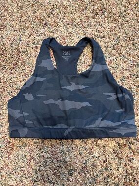 Athleta Girls Black Camo Racerback Sports Bra